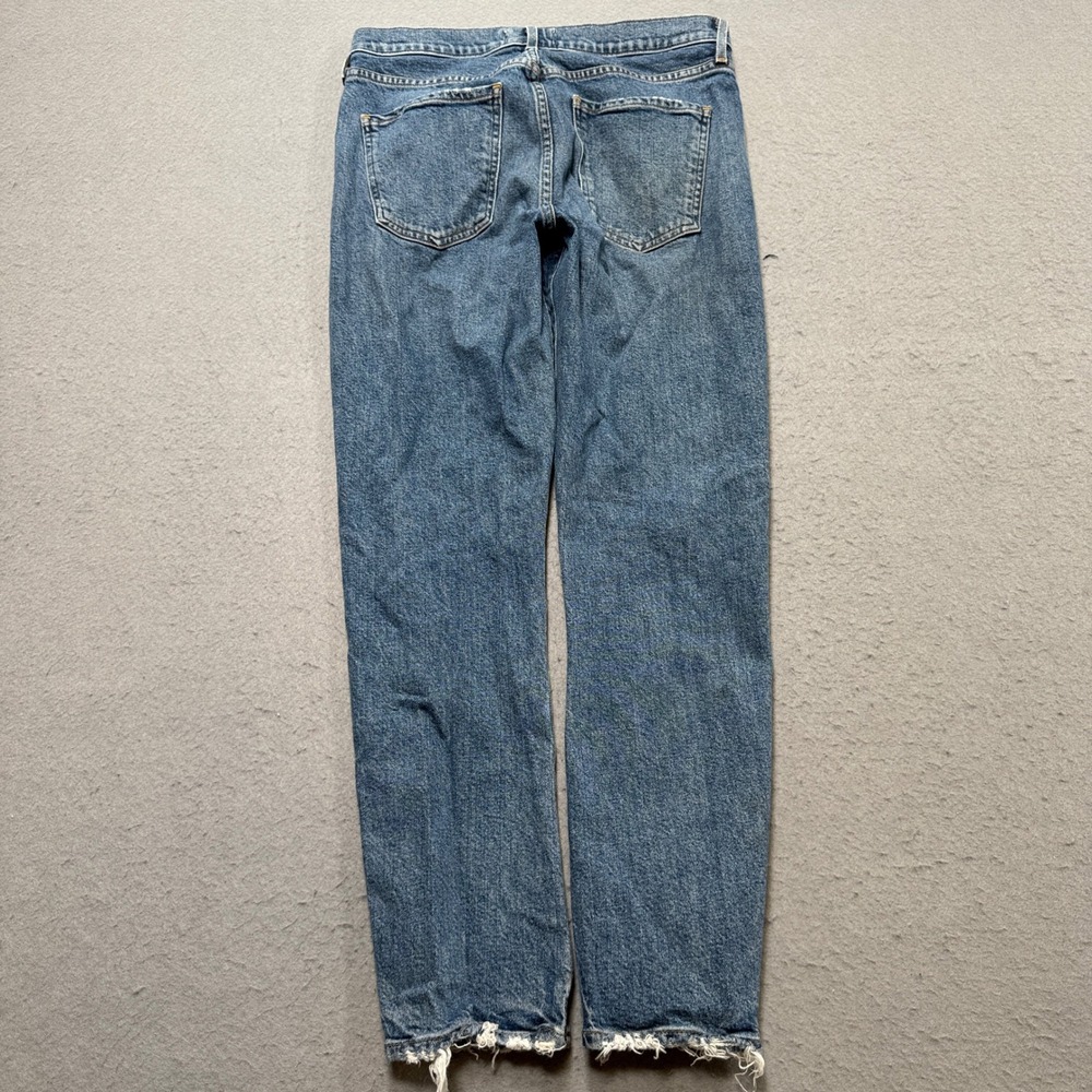AGOLDE Jeans Women's 28 Blue Denim Straight Leg Mid Rise Classic Fit Distressed - Picture 2 of 7